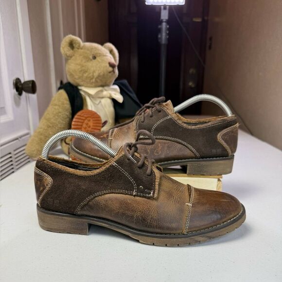 Bed Stu Men's Cap Toe Leather Oxford Shoes Size US 9.5 Factory Distressed - Picture 1 of 11